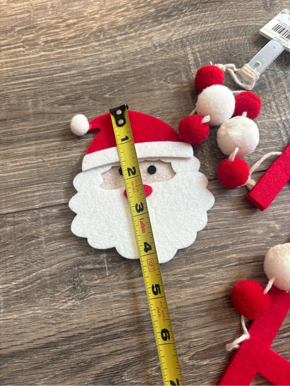 Ho Ho Ho Santa Felt Garland - Red and White Holiday Décor